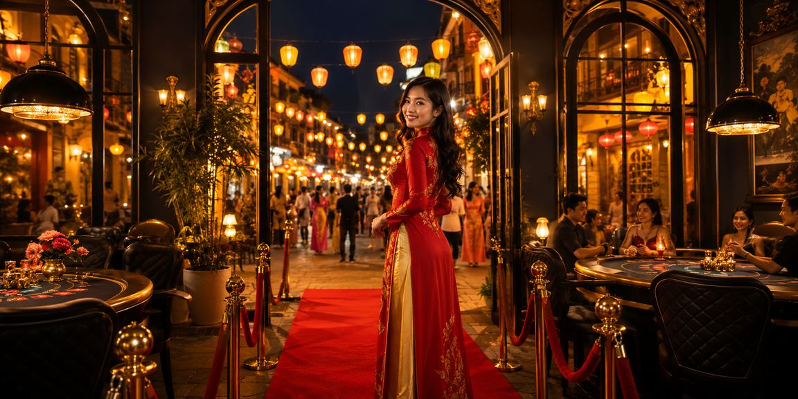 Người chơi tham gia trò chơi bài tại Hội An với giao diện nền tảng an toàn và bảo mật